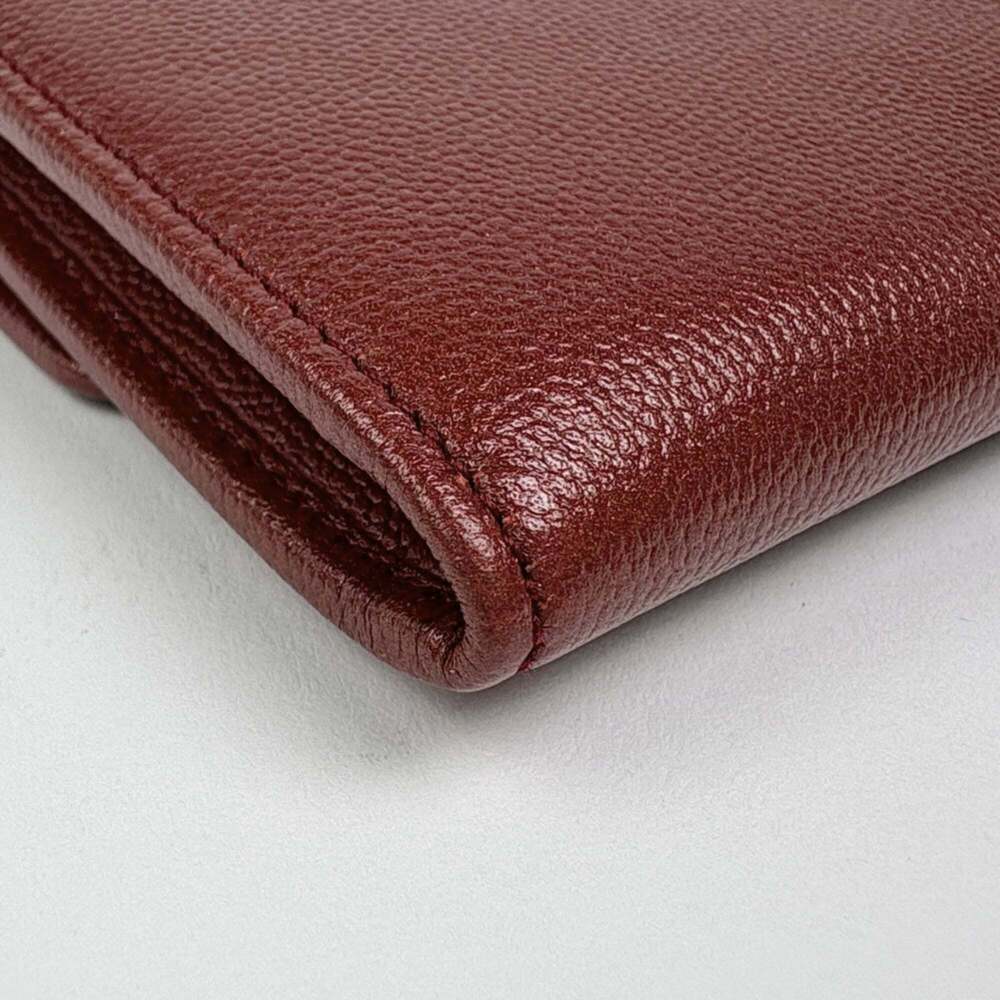 CHANEL Authentic Red Leather Logo Wallet - Picture 3 of 11